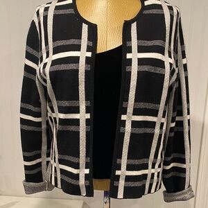 Black and White Plaid Women's Jacket